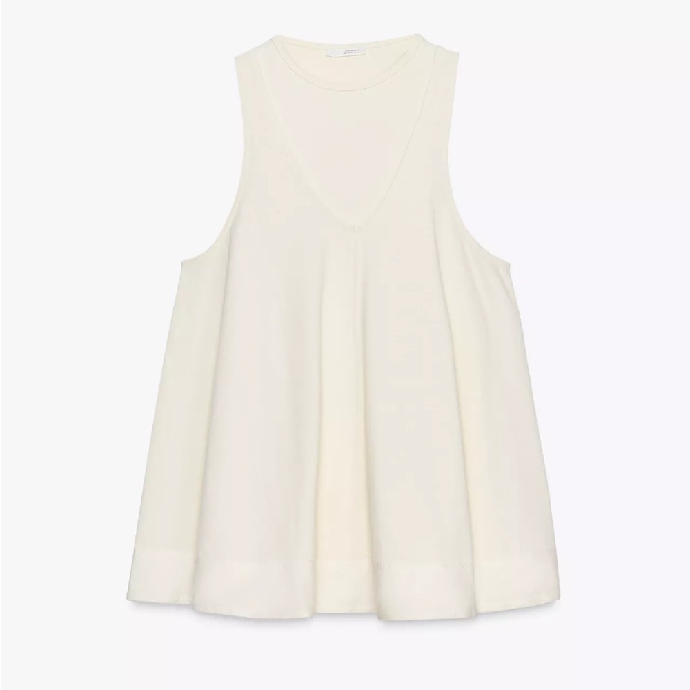 Zara Off-White Ribbed Mini Dress